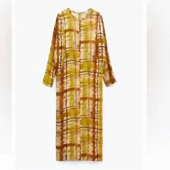 Zara Tie Dye Printed Flowy Long Dress - Picture 2 of 3